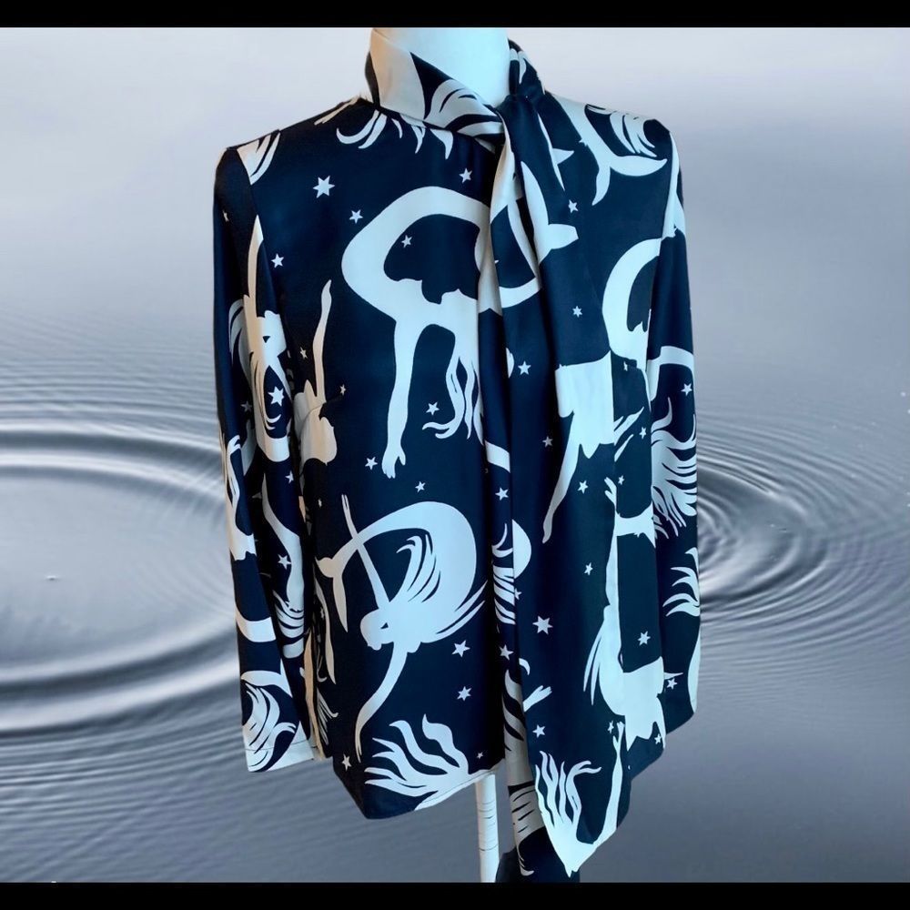 EUC Valentino RARE Mermaid Silk Blouse STUNNING!